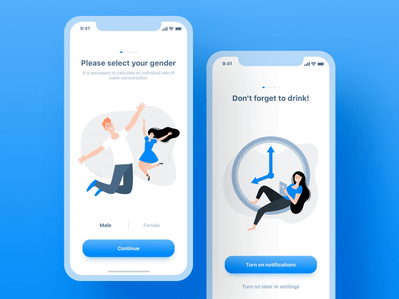 Water Track mobile app onboarding preview animation app character ios ios app mobile app motion onboarding spash screen splash