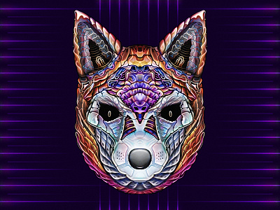 Cyber Fox animal art cyber cyberpunk illustration illustration art illustrations illustrator ipad ipad app ipadpro ipadproart procreate procreate art procreateapp robot