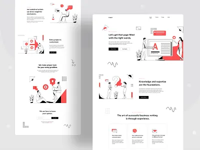 Landing page exploration agency branding business casestudy character color design designer firm header illustration illustrations landingpage product research typography ui ux website