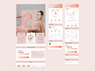 Fit App - Data Visualization app data visualization design fitness app flat icon illustration intuitive minimal mobile responsive design ui web