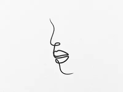 A woman's face out of one line. facelogo mationdesign matteomueller minimalface minimaloneline oneline onelinelogo onlineface simplelogo womansface