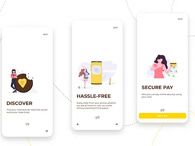 The Belgian Waffle Onboarding Screens adobe xd adobexd branding ecommerce food and drink food app illustration minimal ui mobile ui onboarding ui