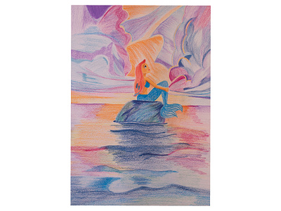 Mermaid looking at sky art artwork color design graphic design illustraion illustration illustration art illustrations illustrator pencil pencil art pencil drawing pencil sketch shades