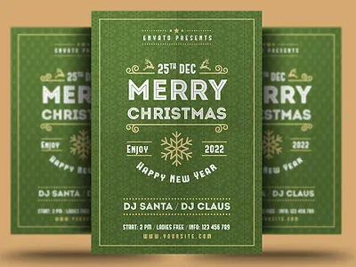 Merry Christmas & New Year Flyer Template celebration christmas christmas bash christmas festival christmas flyer christmas night christmas party club event festival flyer holiday invitation merry christmas new year new year flyer new year party new year poster party poster
