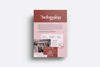 The Belonging Conference Flyer 8.5x11 belong belonging church conference empower invite layout pink poster publication she laughs women women empowerment