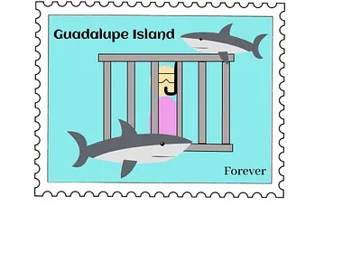 Guadalupe Island Stamp sharkdive dribbbleweeklywarmup