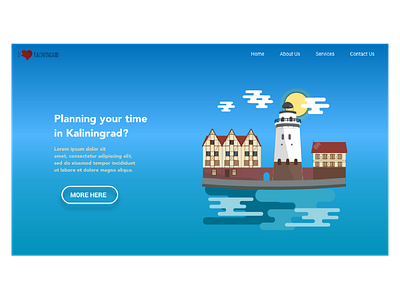 I love Kaliningrad design flat icon illustration landing landingpage ui ux vector web