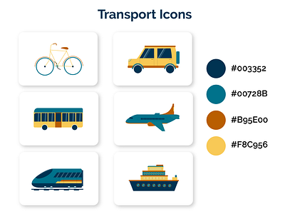 Transport icons app app design application branding design flat icon illustration minimal transport vector