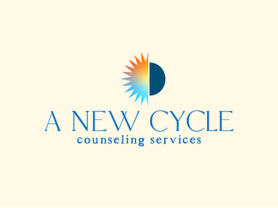 A New Cycle branding brand design designer femaledesigner health illustration illustrator logo mentalhealth moon sun type vector womenofdesign