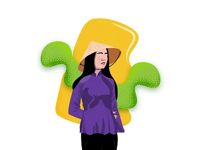 A china girl with traditional dress 2d art branding design character design chinaart clean dress hat illustration minimalist ui vector