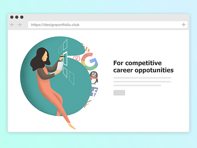 designportfolio.club - Career Advancement branding design illustration vector website