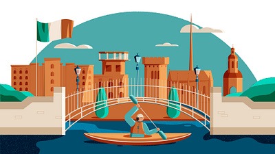 Dubliners Tell Us Why They Love Their City design drawing editorial illustration history illustraion illustrator ireland kayak vector