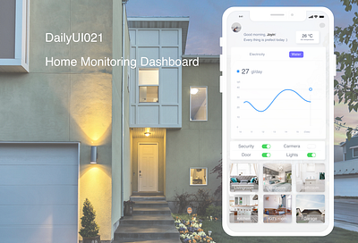 DailyUI021 Home monitoring dashboard daily 100 challenge daily ui dailyui dailyui021 design home monitoring home monitoring dashboard mobile mobile app monitoring dashboard ui