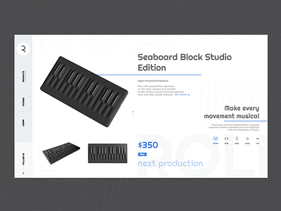 ROLI ▪️ Seatboard black branding design dribbble fingers homepage homepagedesign keyboard movement music price product product design ui web webdesign