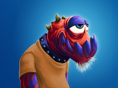 Happy Troll character creature illustration photoshop wacom
