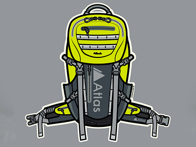 Atlas Pack Athlete Sticker Design affinity designer atlas atlas packs camera bag camera gear sticker artist stickers vector art