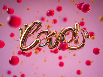 Love-2 3d c4d design logo