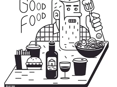 Hipster food , Big Time magazine design editorial design editorial illustration food illustration layout magazine minimal restaurant vector