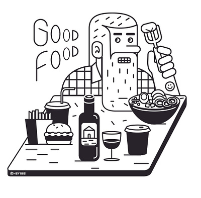 Hipster food , Big Time magazine design editorial design editorial illustration food illustration layout magazine minimal restaurant vector