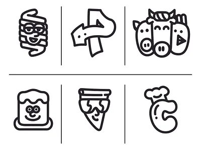 Restaurant icons set food graffiti icons set minimal pictogram restaurant