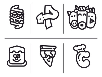 Restaurant icons set food graffiti icons set minimal pictogram restaurant