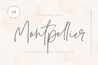 Montpellier Signature Font branding design icon illustration illustrator lettering minimal type typography vector