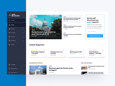 Slim Beleggen – Redesign b2c business finance finance app finance business finance news financial news interface invest investing investment investor news website platform design redesign report reports responsive design website design website redesign