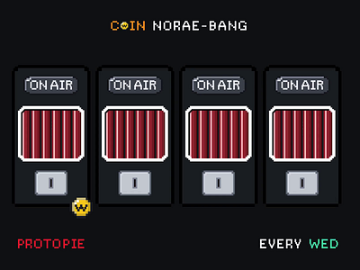 Coin Karaoke Wednesday component fun pixel promotional design protopie prototyping