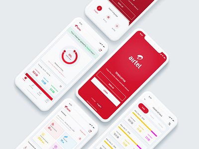 Airtel Broadband Concept iOS App adobe xd airtel app apple broadband concept free free psd free xd freebie internet ios usage