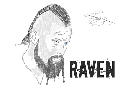 Raven design digital drawing illustration