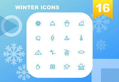 Winter Icon animation app artwork blue branding cool frozen icon iconography iconset snow snowflake vector winter