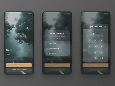 Password recovery with SMS Code UI app code log in numbers password recovery sign up sms ui