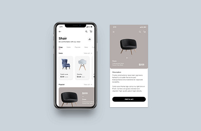 Shair app chair chair store design marketplace store app ui
