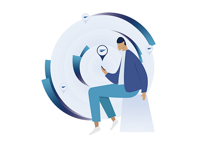 Location Illustration gradient illustration ui vector