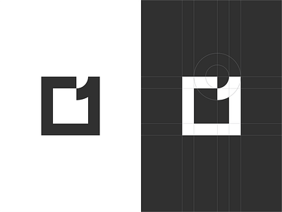 square1 branding golden ratio icon logo mark minimal one square symbol