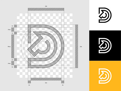 Logo Grid - Palehorse Development Group brand branding construction dribbble grid grid system horse initial lettermark logo logo designer logo process logofield logotype