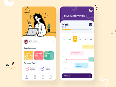 Task Management App afterglow app clean collaboration colors design process illustration management management app minimal mobile app mobile app design task list ui workflow