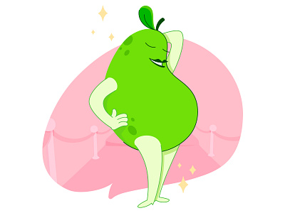 Glam pear app branding characterdesign cool creative design food foodapp foodie graphicdesign illustration online vector web illustration