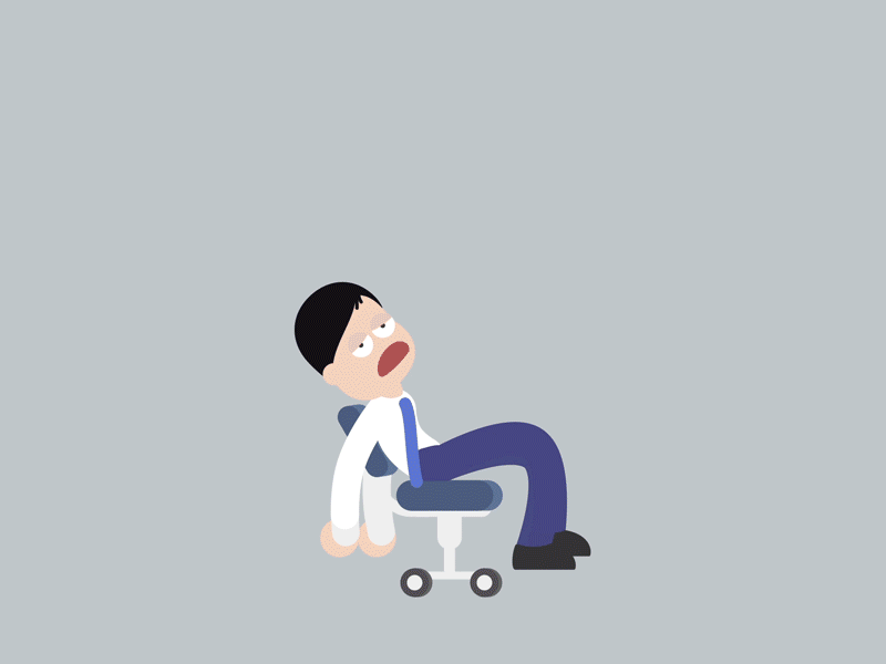 This is life ae animation astronaut cartoon character dream exhausted gif office chair office worker over time space tired