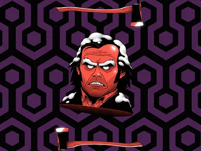 Jack characterdesign horror illustration jack nicholson jack torrance mikkalinin noir shining movie stanley kubrick stephen king thriller