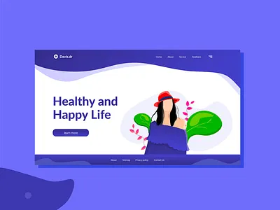 Healthy Happy Life 2d art branding clean design devis.dr doctor app happy hour header design healthy lifestyle illustration life uiux vector