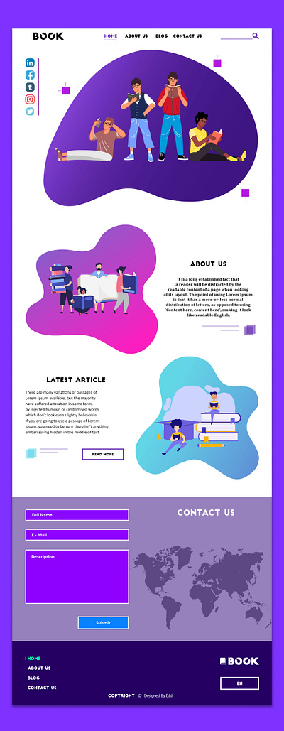 Book - Landing Page Web Design design illustration illustrator ui ux web website