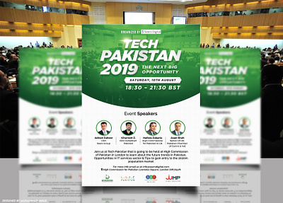 Conference Flyer advert conference design design event design event flyer flyer green leaflet liftpakistan pakistan pamphlet poster speakers techpakistan