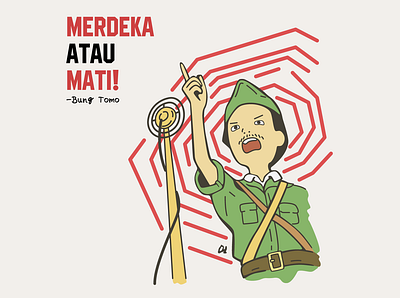 Indonesian Heroes Day art bung tomo drawing heroes day illustration indonesia merdeka national heroes national heroes day