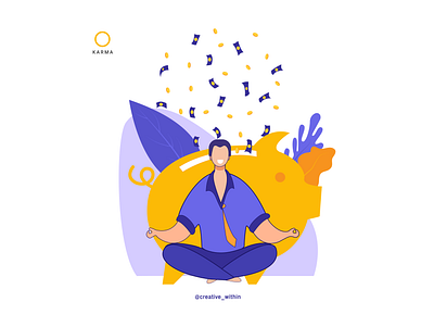 Illustration: KARMA brand adobe illustrator design finance app flat illustration money app vector web website