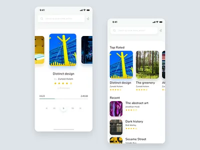 Audio book app for Ios app audio audio player audiobook design ecommerce flat illustration mobile modern ui ux white