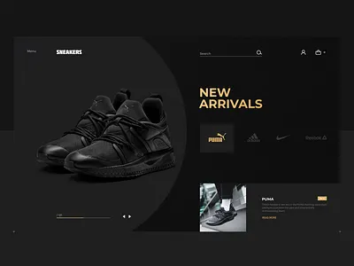 Sneakers Shop main page banner concept design graphic landing page mobile ui ux web webdesign