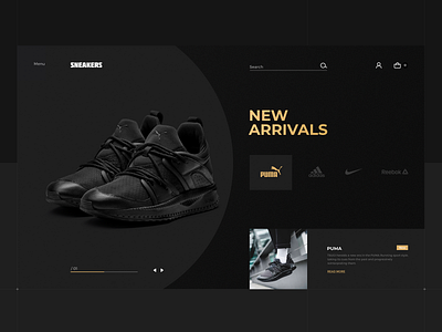 Sneakers Shop main page banner concept design graphic landing page mobile ui ux web webdesign