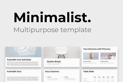 Minimalist - Multipurpose Template business clean creative design elegant keynote keynote template minimal minimal template minimalism minimalist minimalist template modern multipurpose multipurpose presenation multipurpose template powerpoint presentation simple template