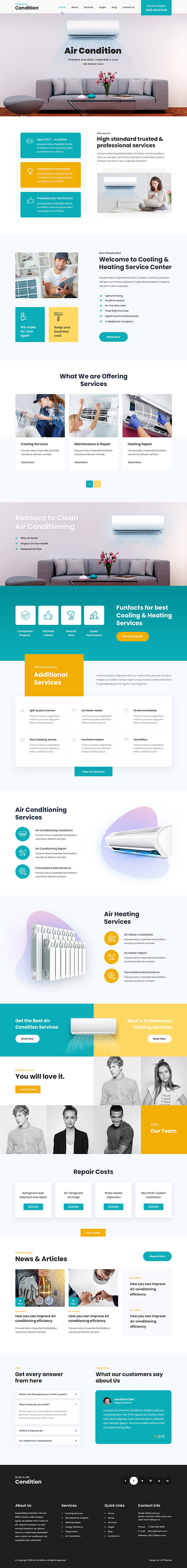 Air Conditioner – HVAC WordPress Theme air conditioner air conditioners branding design hvac hvacservices illustration theme design ui website builder wordpress wordpress design wordpress development wordpress landing page wordpress template wordpress theme wordpress theme design wordpress themes wordpress website